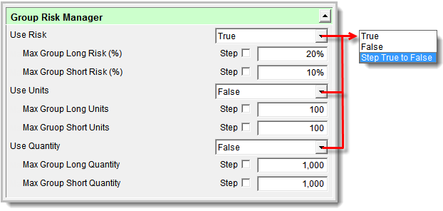 Group Risk Manager Parameters