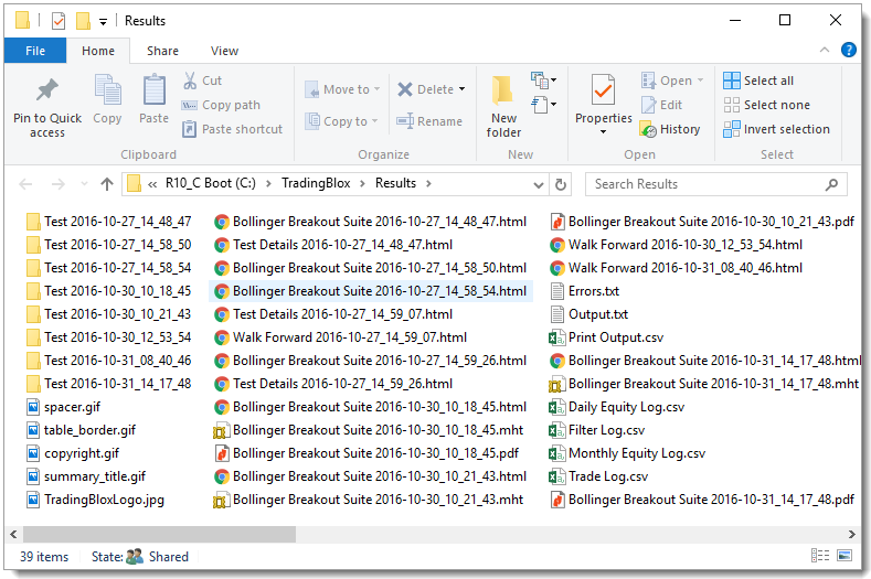 Trading Blox Results Folder All Files Display