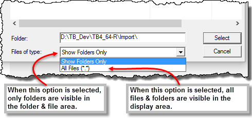 Windows File Type Display Selection Options
