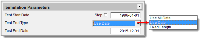 Suite's Simulation Start & End Date Control Parameters